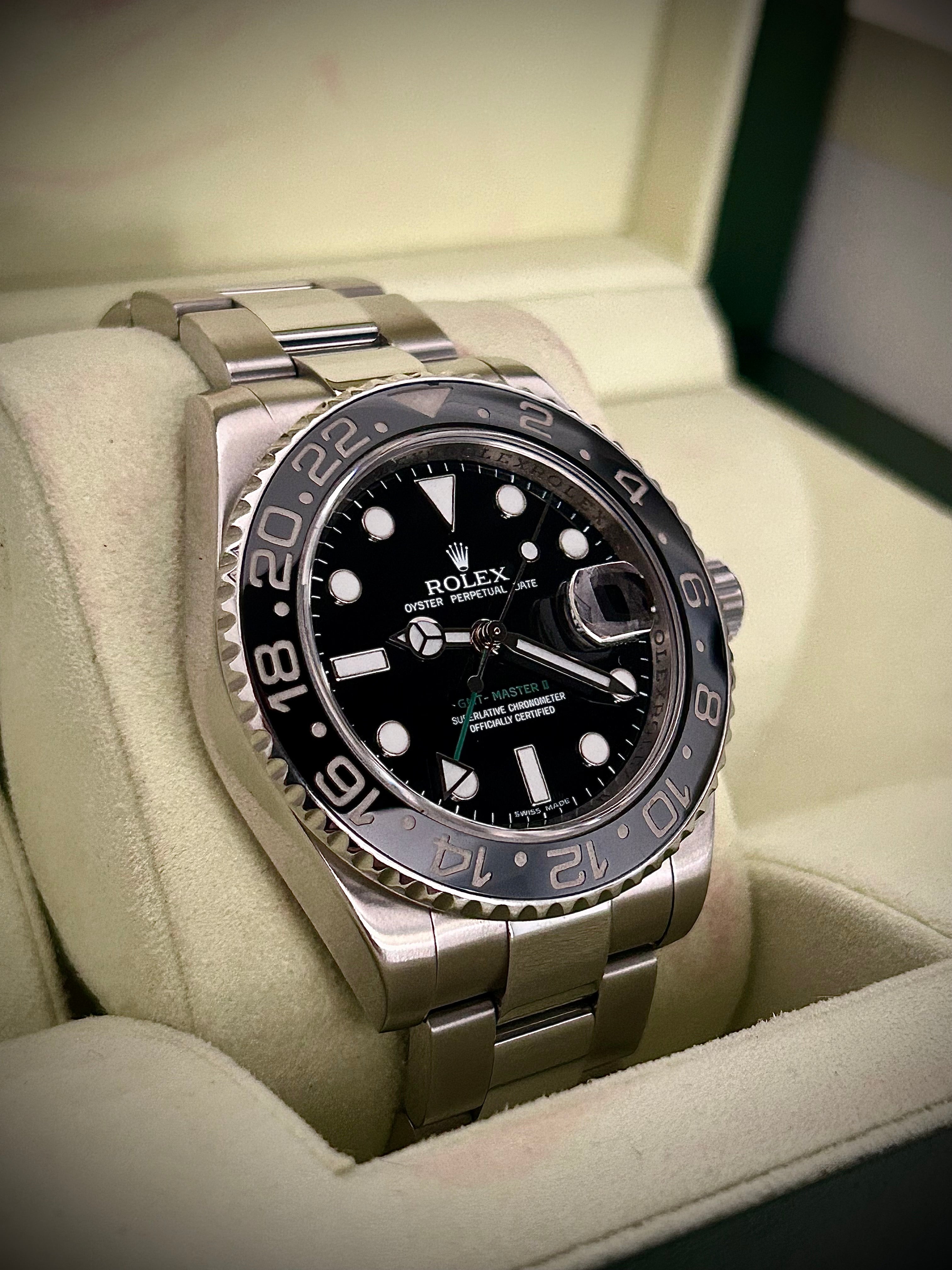 2007 ROLEX GMT MASTER II, 116710LN, FULL SET, INC GST