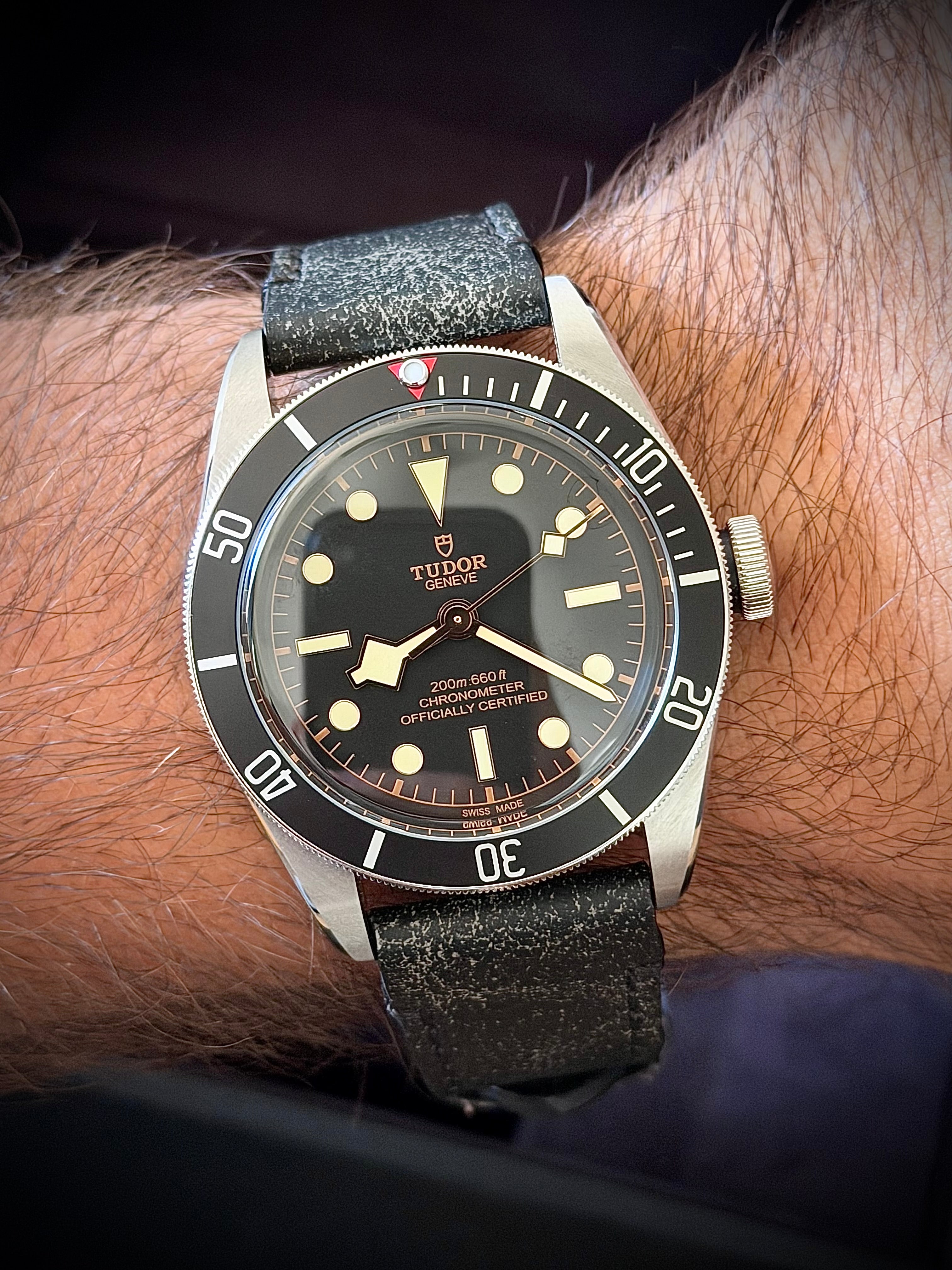 2024 TUDOR BLACK BAY HERITAGE 41 BLACK, FULL SET, ON LEATHER, INC GST