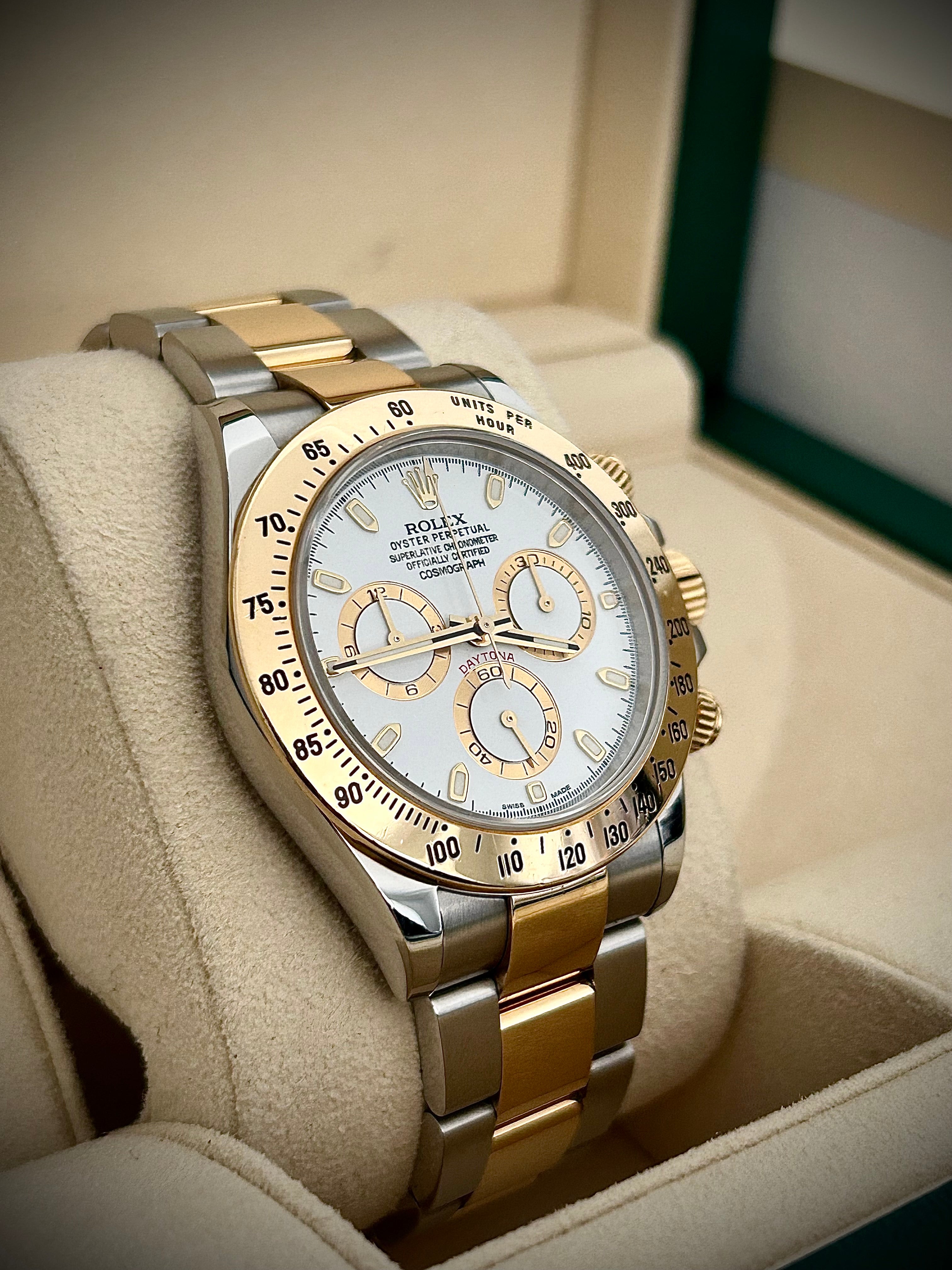 2017 ROLEX COSMOGRAPH DAYTONA TWO TONE, WHITE DIAL, 116523, FULL SET, INC GST