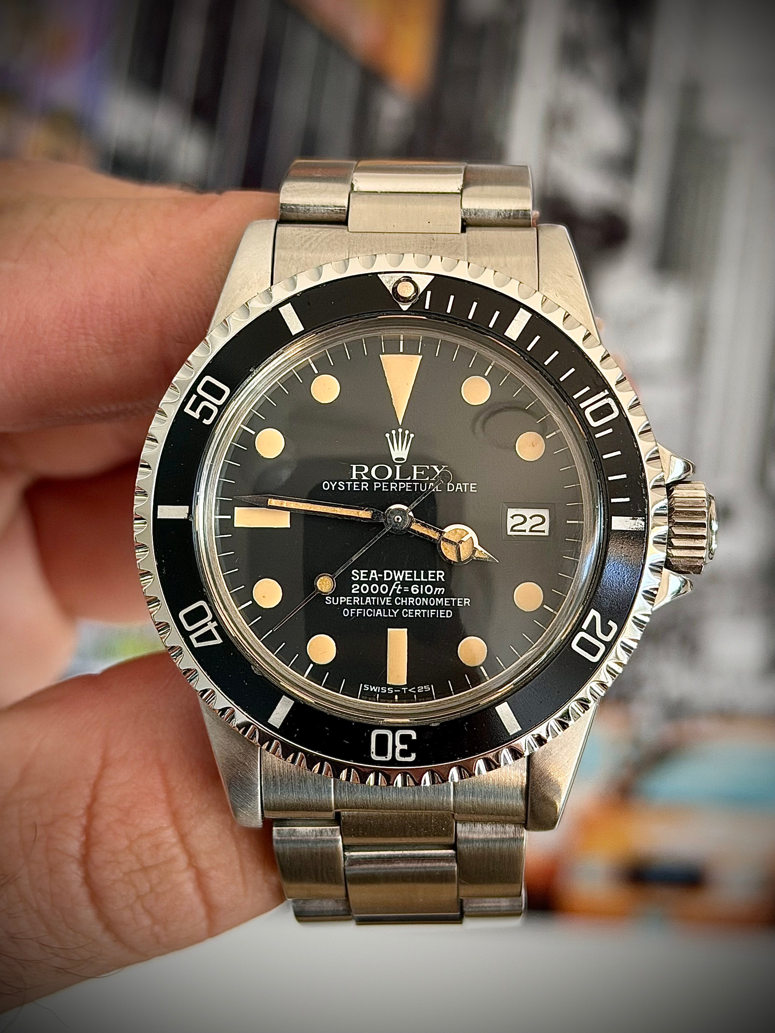 1980 ROLEX SEA-DWELLER 1665 “GREAT WHITE”, PUMPKIN PATINA, WATCH ONLY, INC GST