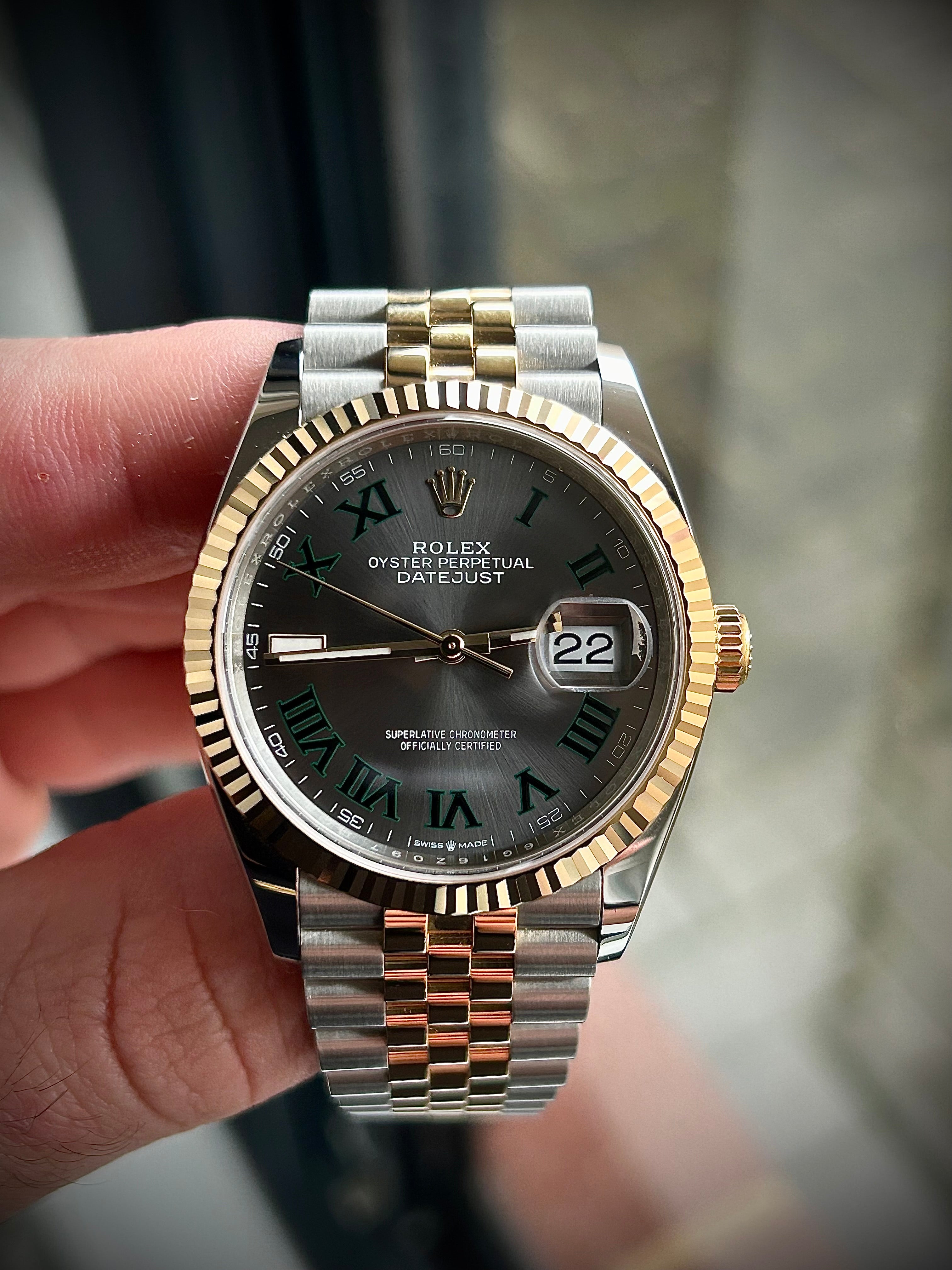 2024 ROLEX DATEJUST 36, 126233, “WIMBLEDON”, FULL SET, INC GST