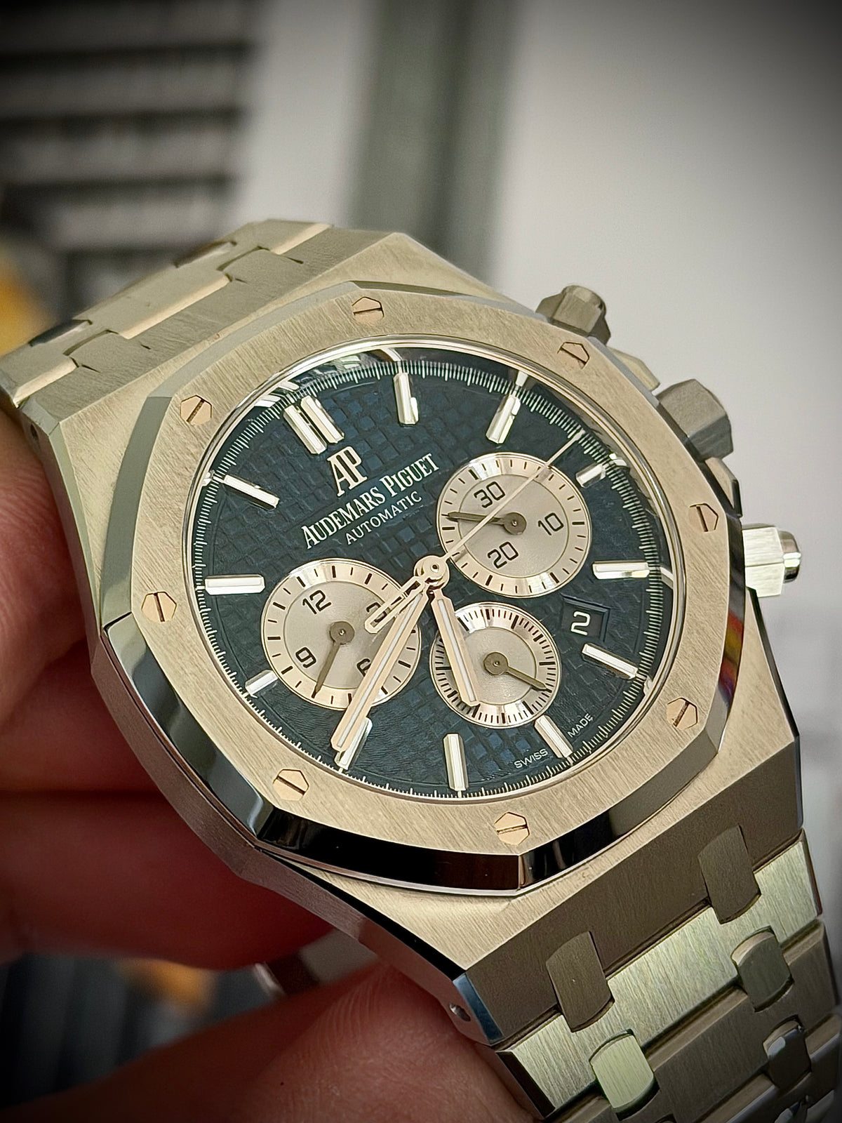 2020 AUDEMARS PIGUET ROYAL OAK SELFWINDING CHRONOGRAPH, 26331ST.OO.1220ST.01, BLUE DIAL, FULL SET, MINT CONDITION, INC GST
