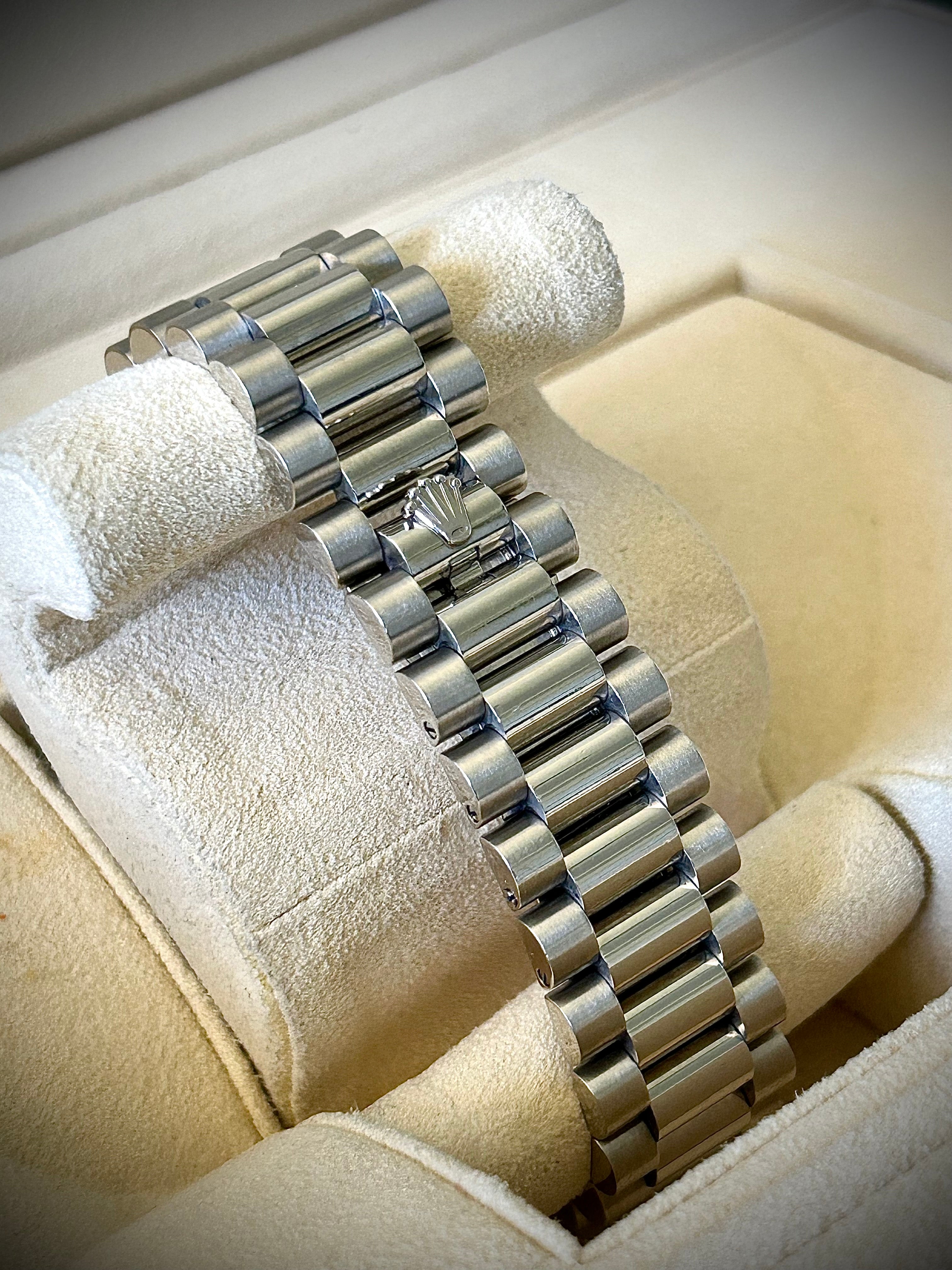 2014 ROLEX DAY-DATE II PLATINUM, 218206, FULL SET, INC GST
