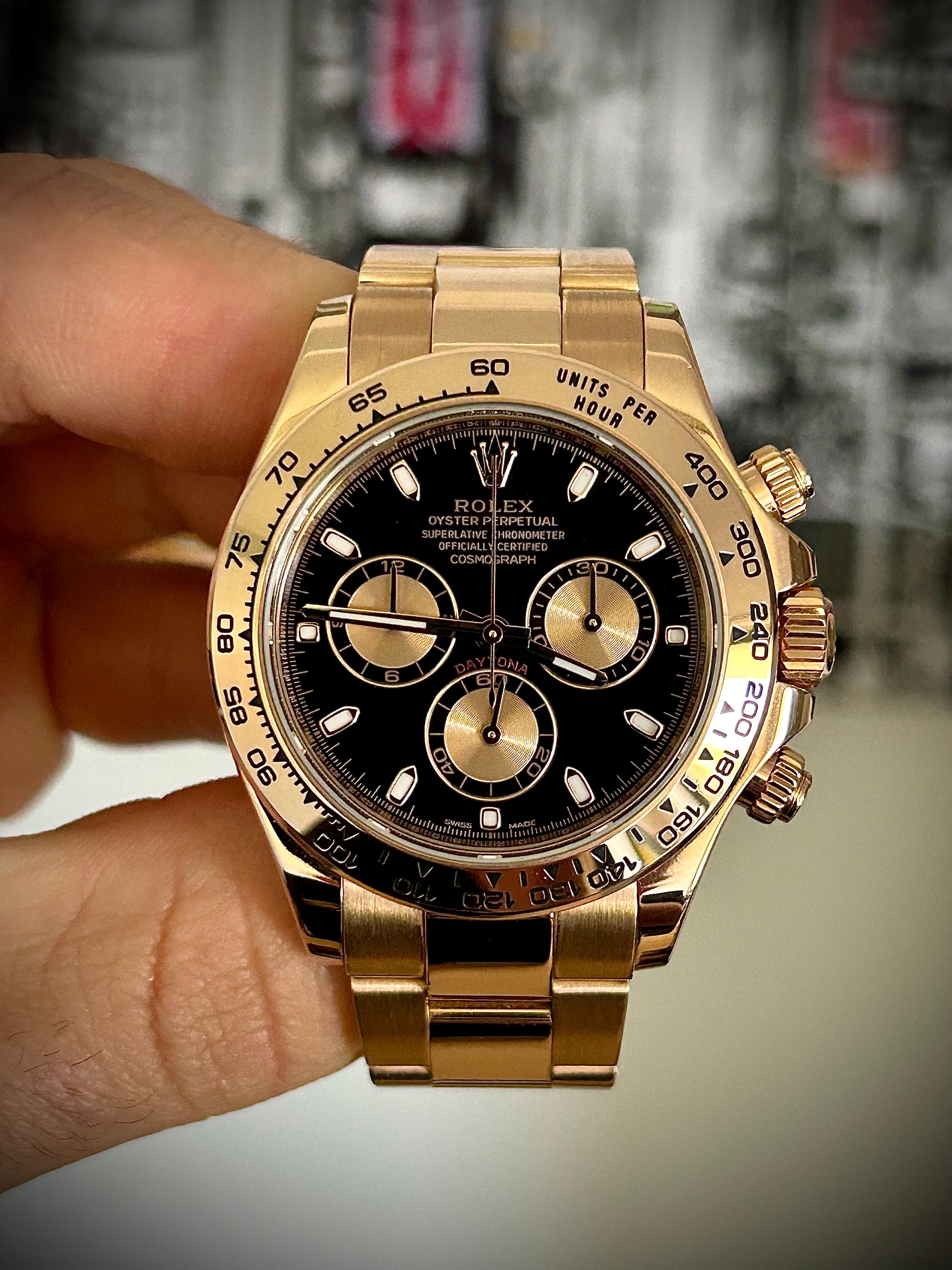 2016 ROLEX DAYTONA, FULL ROSE GOLD, 116505, FULL SET, INC GST