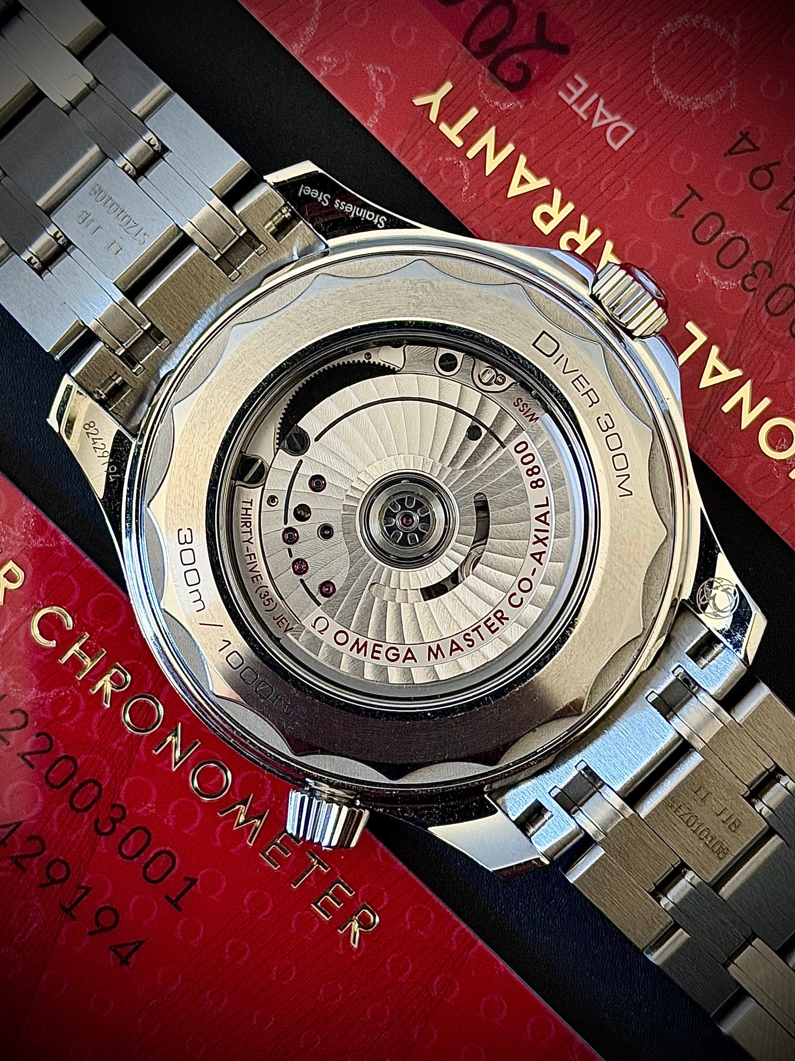 2019 OMEGA SEAMASTER 300, BLUE DIAL, FULL SET, INC GST