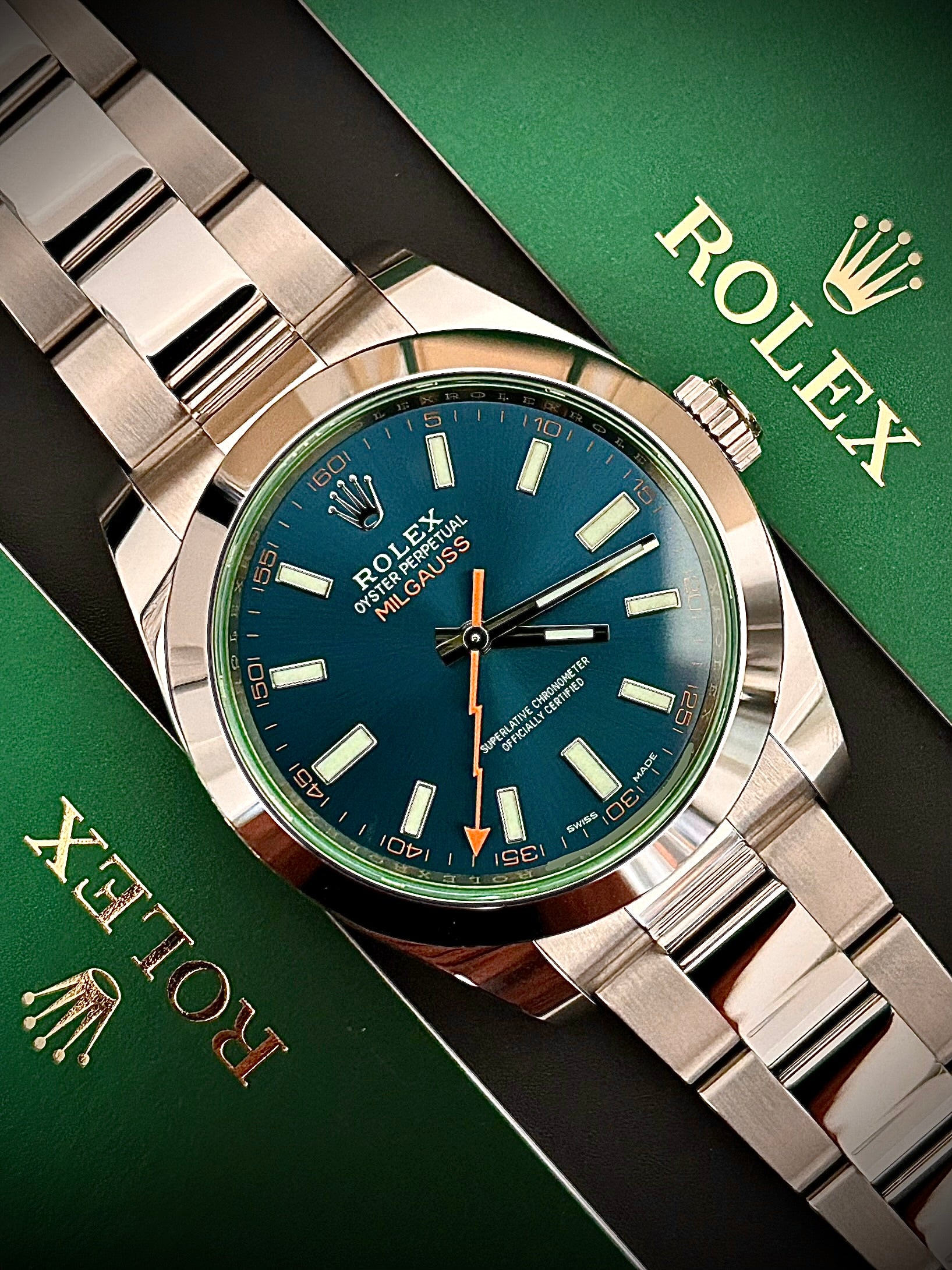 2023 ROLEX MILGAUSS, 116400GV, FULL SET, INC GST