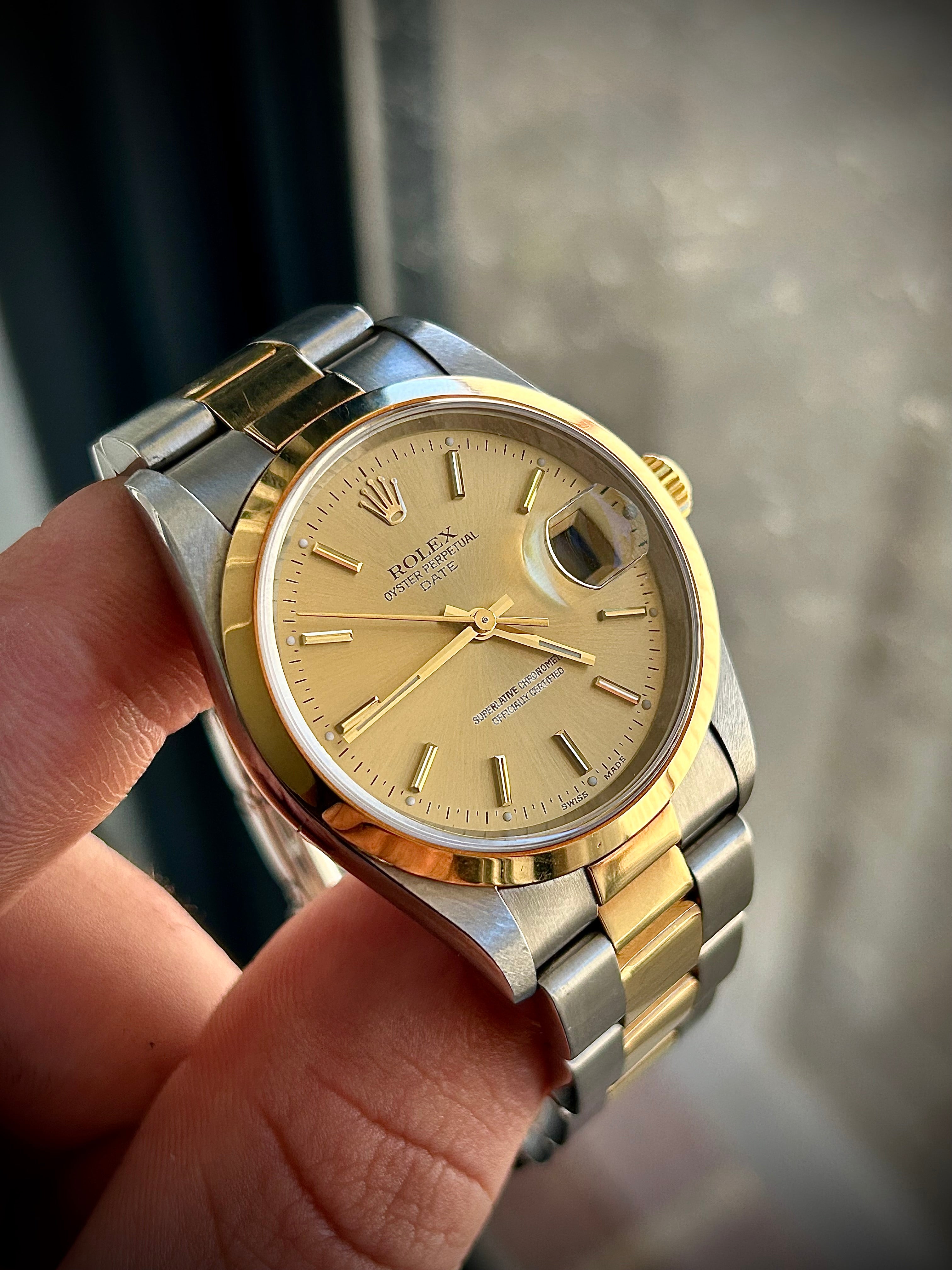 2006 ROLEX OYSTER PERPETUAL DATE 34MM, TWO TONE, 15203, FULL SET, RSC SERVICE, INC GST