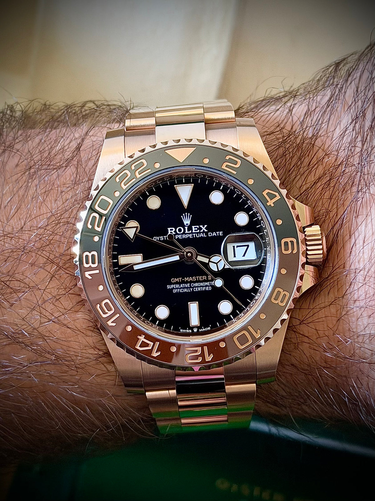 2020 ROLEX GMT-MASTER II “ROOT BEER”, 126715CHNR, 18CT EVEROSE GOLD, FULL SET, EXCELLENT CONDITION, INC GST