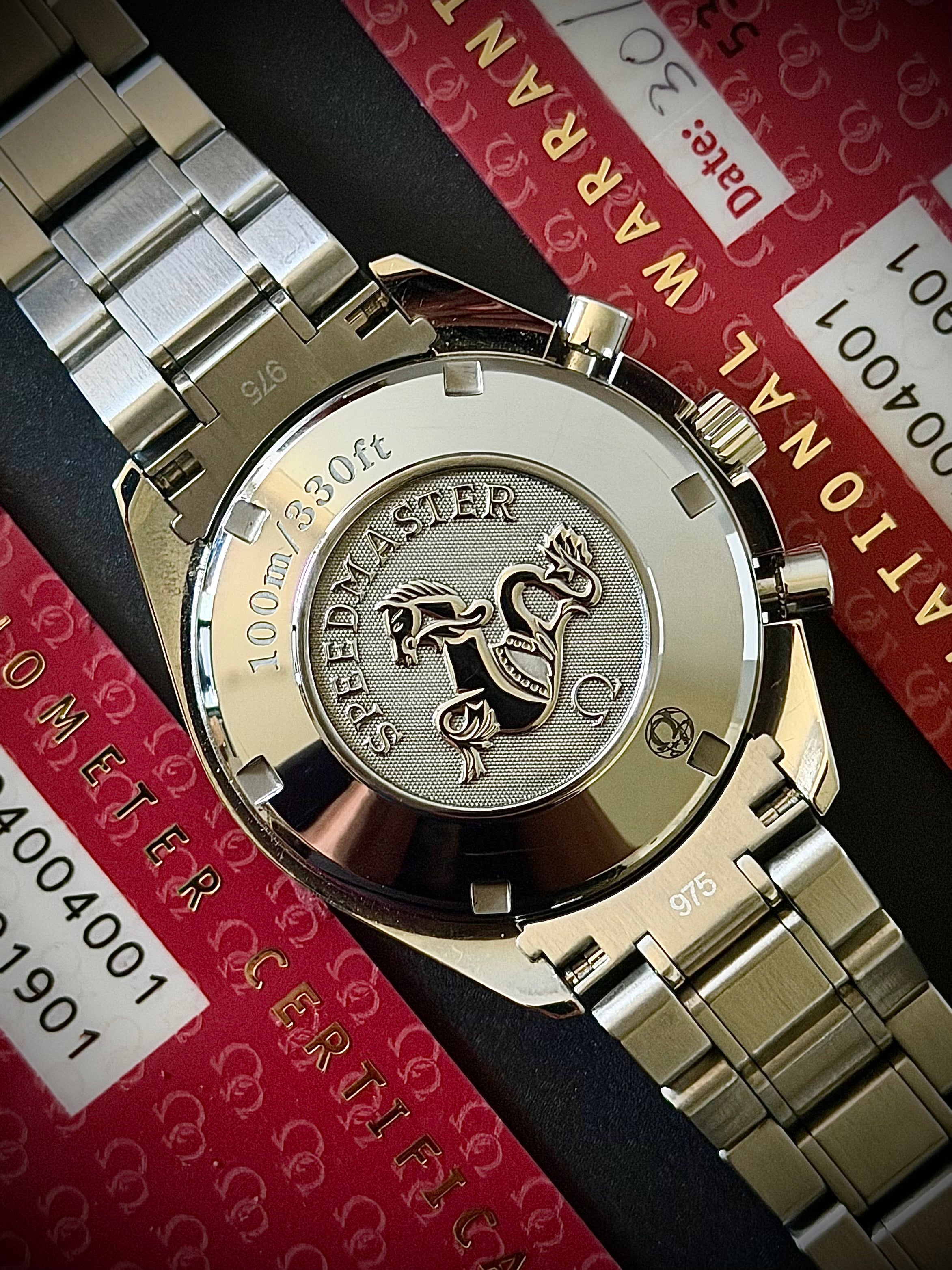 2013 OMEGA SPEEDMASTER DATE 40 “YEMEN” PANDA, 323.30.40.40.04.001, FULL SET, INC GST