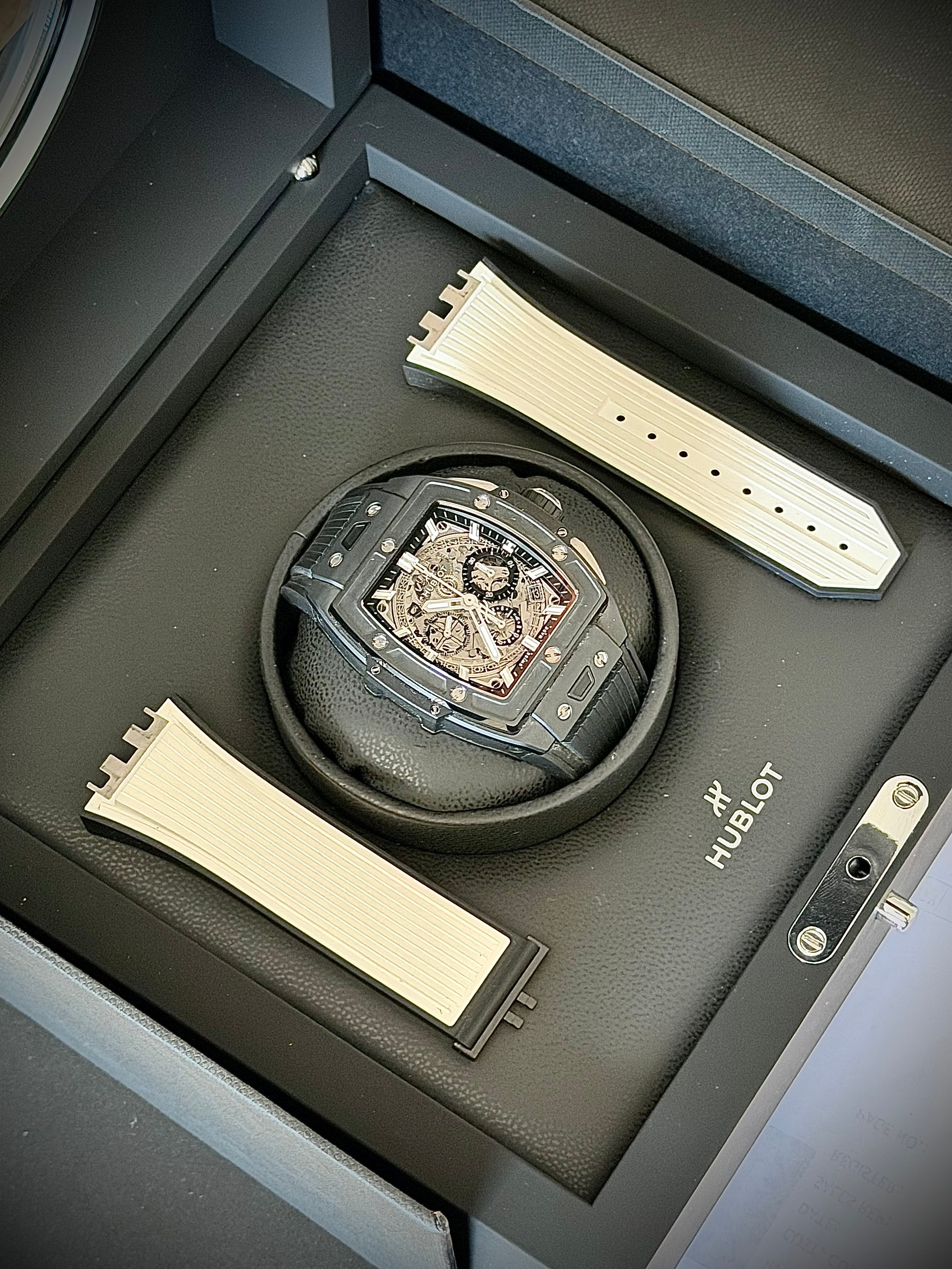 2023 HUBLOT SPIRIT OF BIG BANG BLACK MAGIC 42, 642.CI.0170.RX, CERAMIC, FULL SET + EXTRA STRAP, INC GST