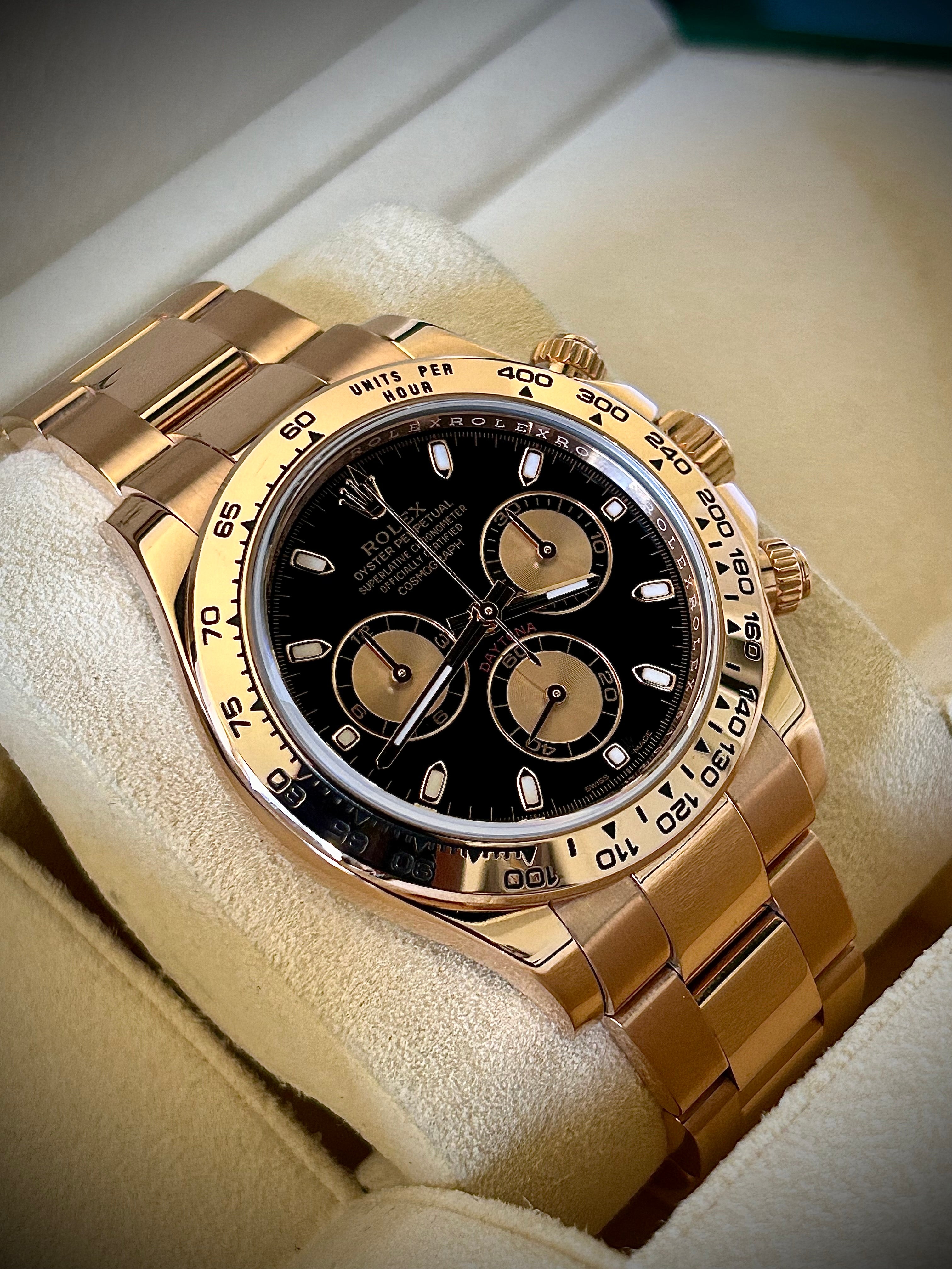 2016 ROLEX DAYTONA, FULL ROSE GOLD, 116505, FULL SET, INC GST