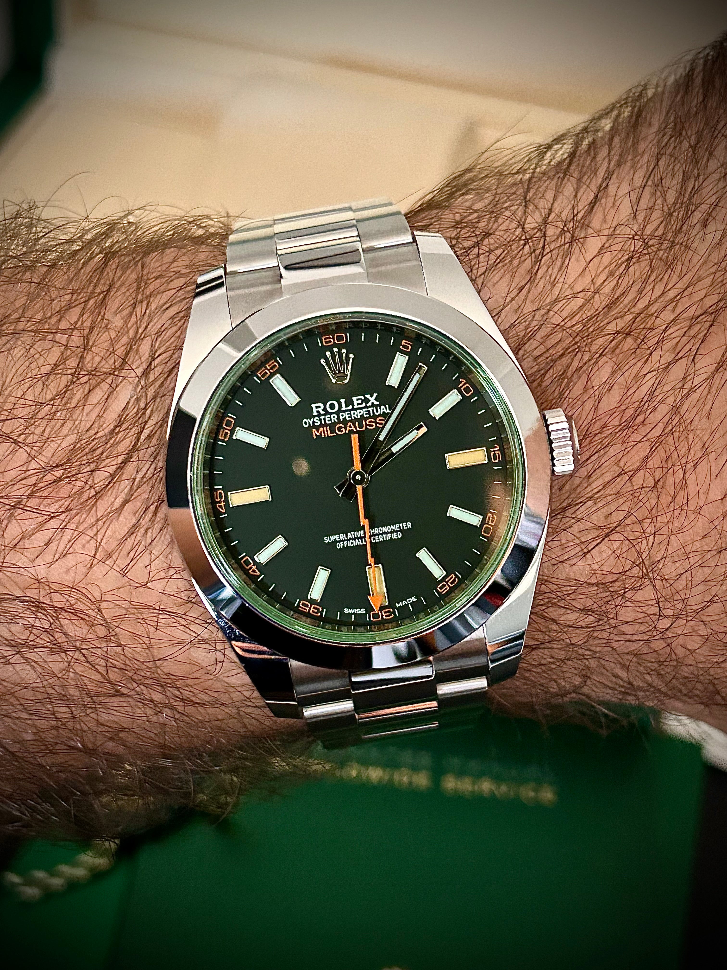 2021 ROLEX MILGAUSS, MINT, 116400GV, FULL SET, INC GST