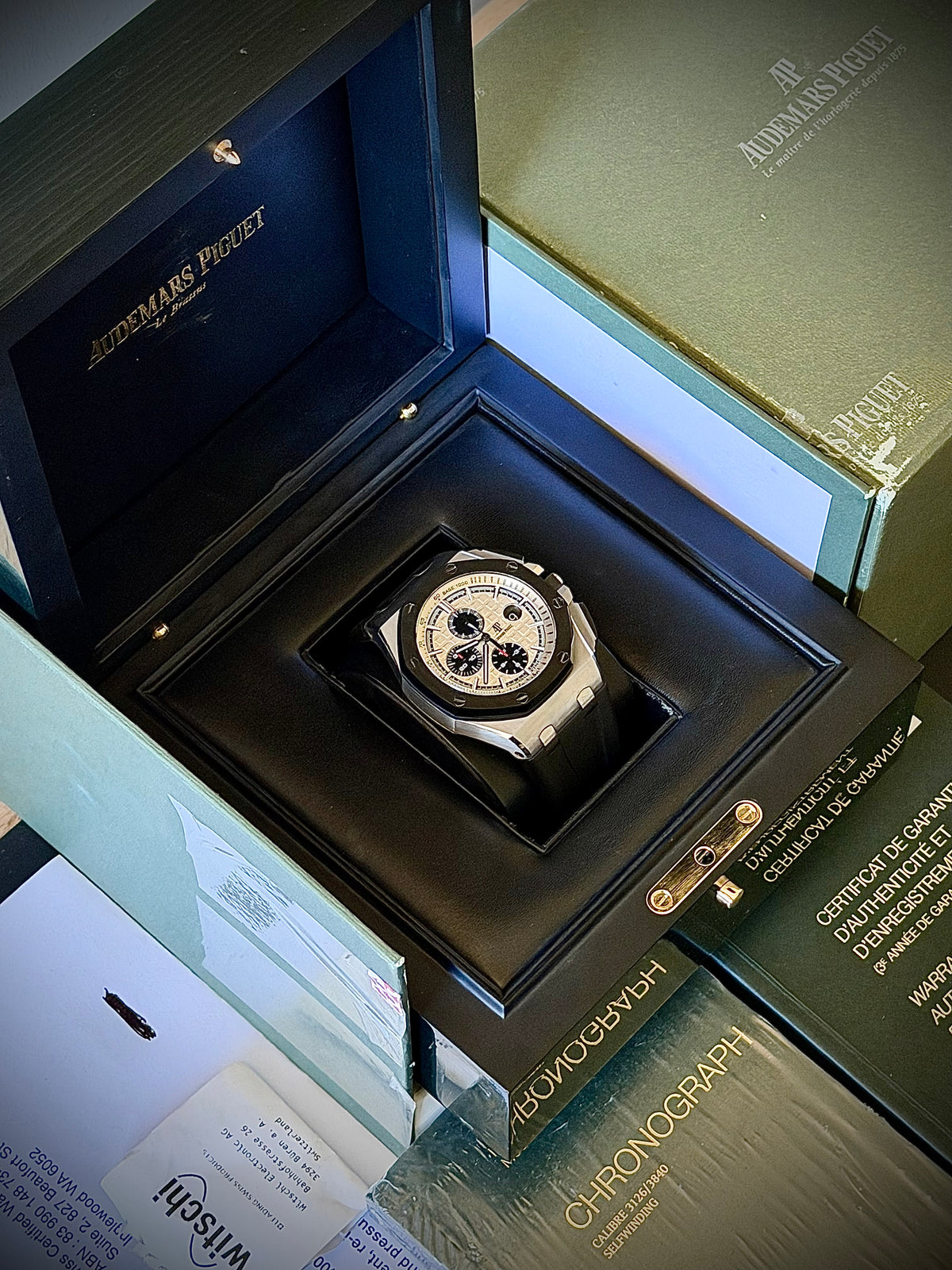 2015 AUDEMARS PIGUET ROYAL OAK OFFSHORE CHRONOGRAPH “PANDA”, 26400SO.OO.A002CA.01, FULL SET, OCTOBER 2025 SERVICE, INC GST