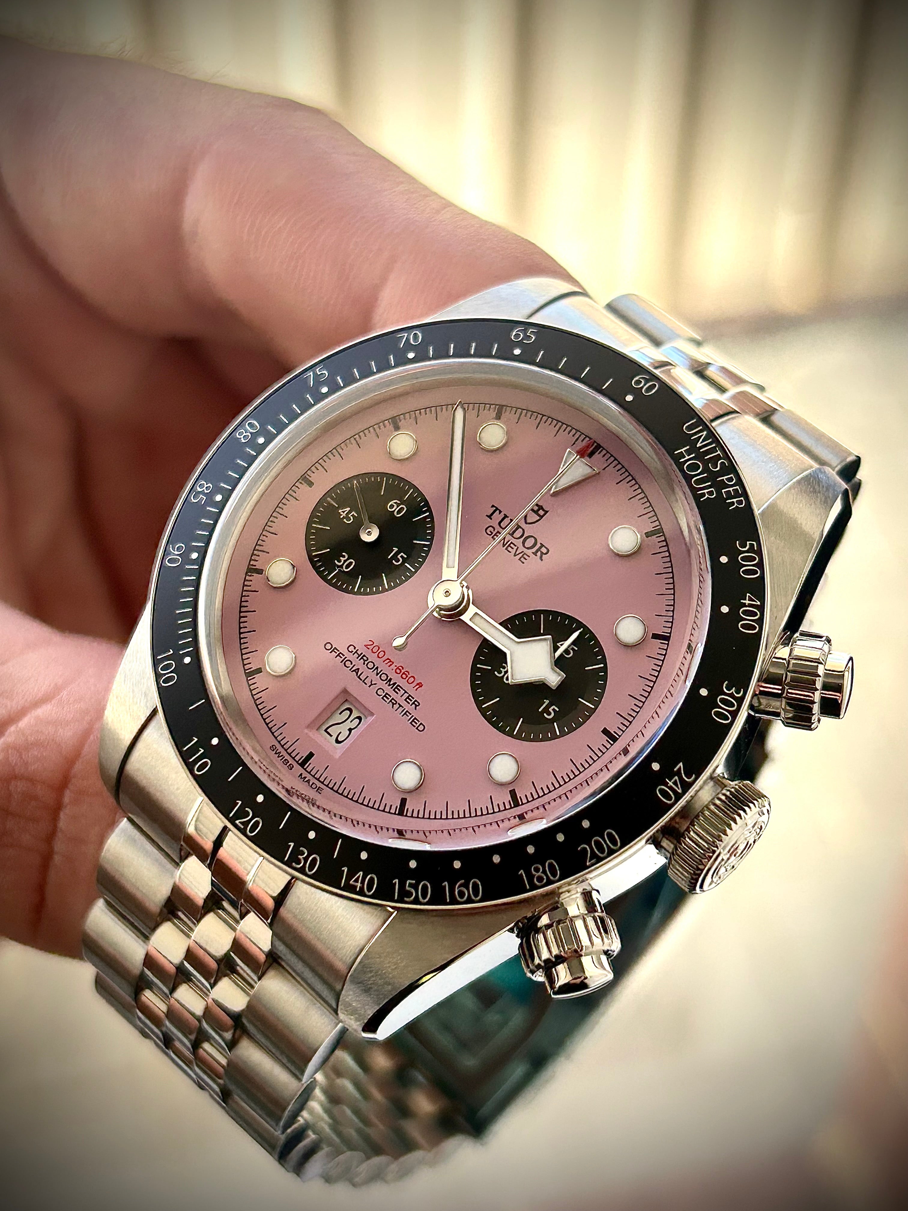 2024 TUDOR BLACK CHRONO PINK 
INTER MIAMI EDITION, FULL SET, INC GST