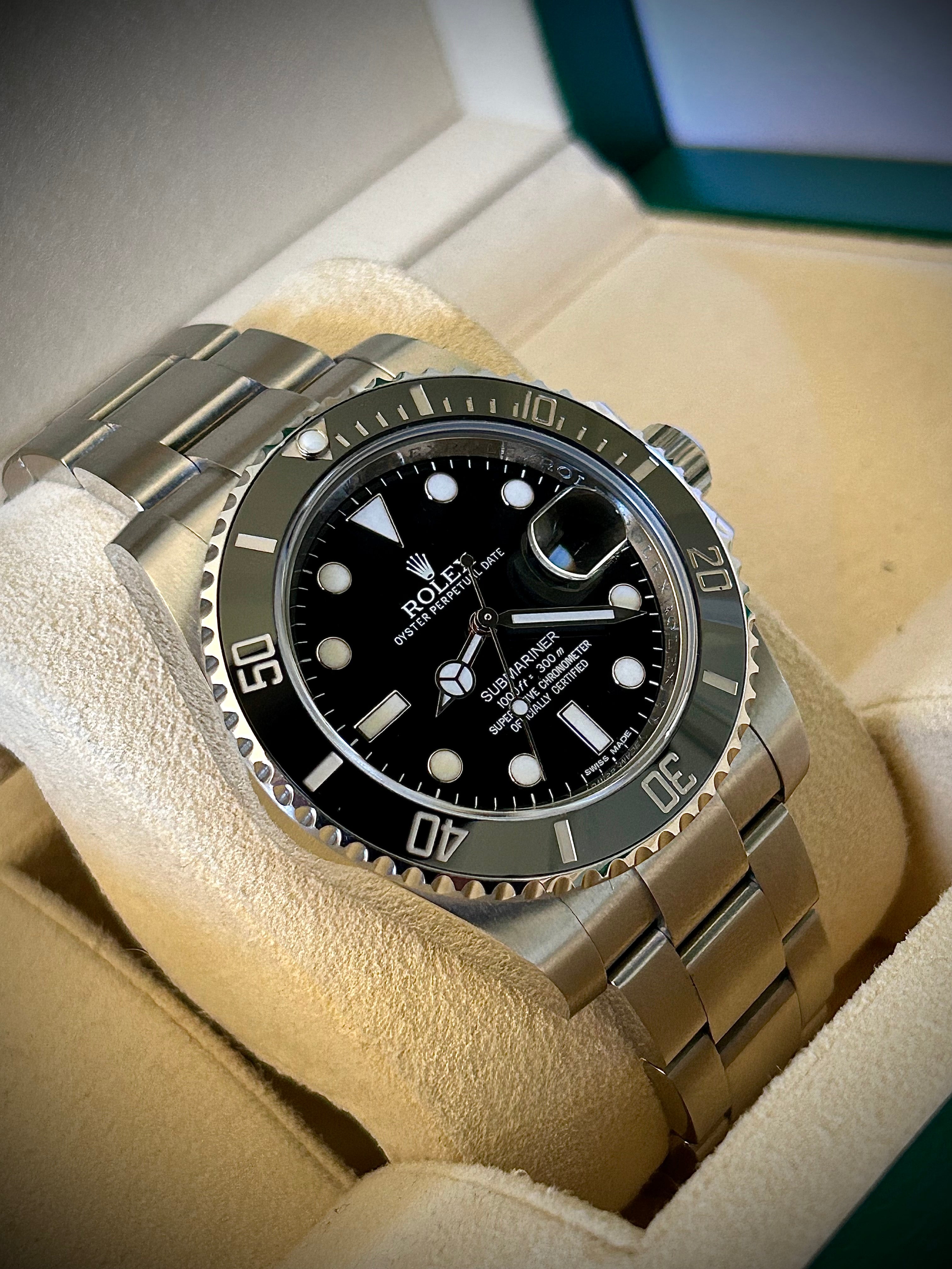 2013 ROLEX SUBMARINER DATE 116610LN, BOX AND PAPERS, INC GST