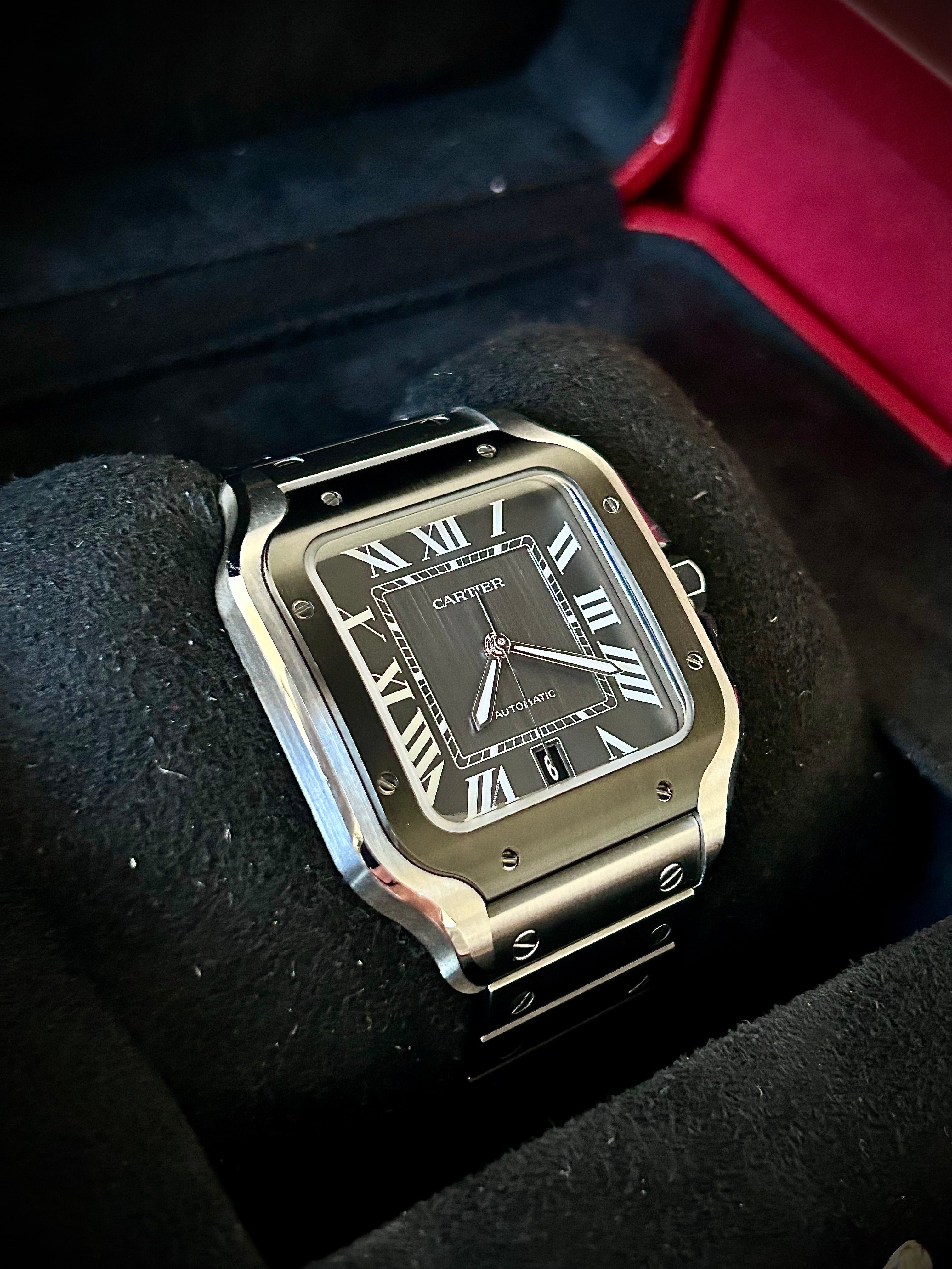 2024 CARTIER SANTOS DE CARTIER LARGE ADLC, WSSA0037, BOX AND PAPERS, INC GST