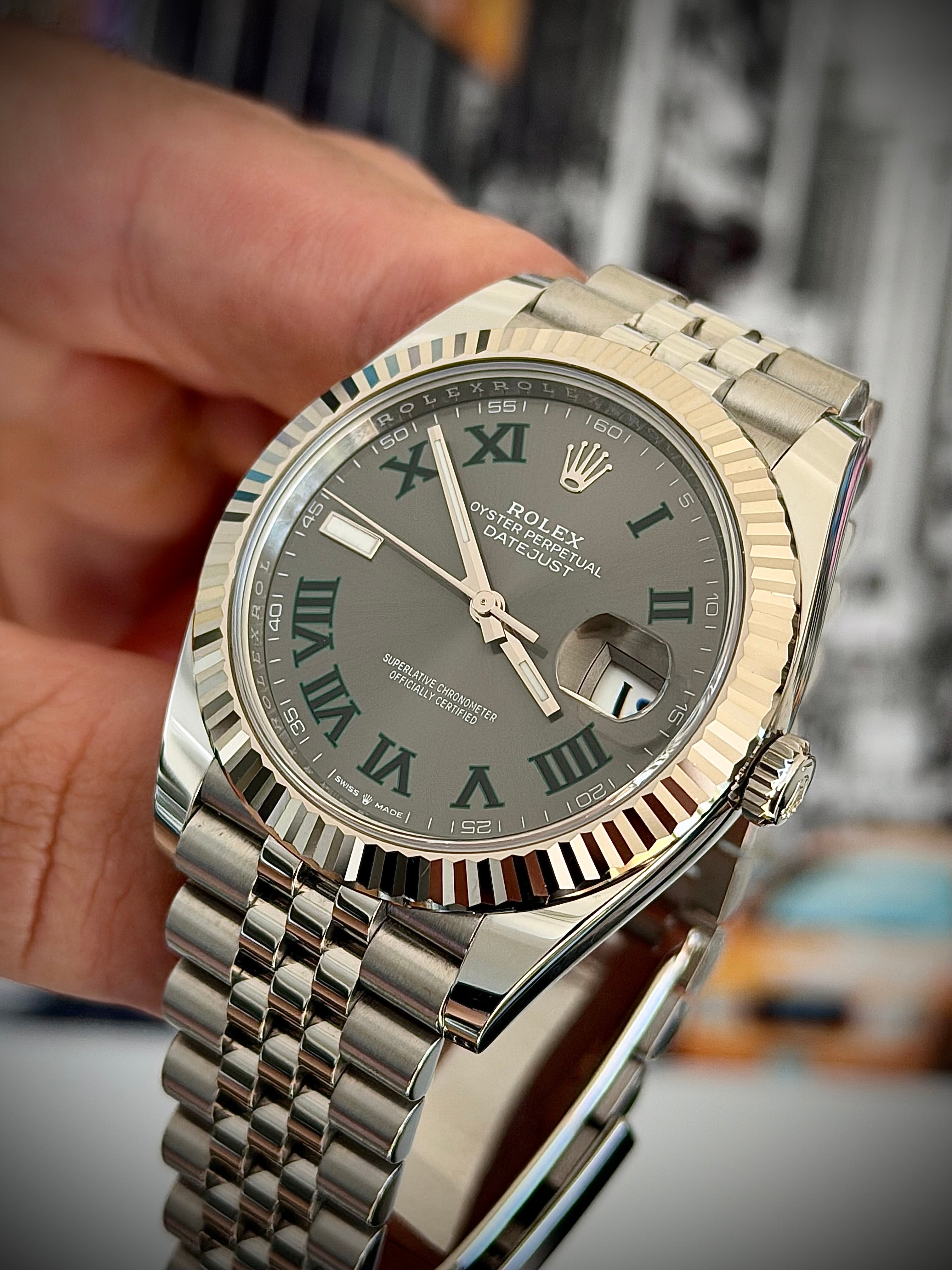 2024 ROLEX DATEJUST 41, WIMBLEDON DIAL, 126334, FULL SET, INC GST