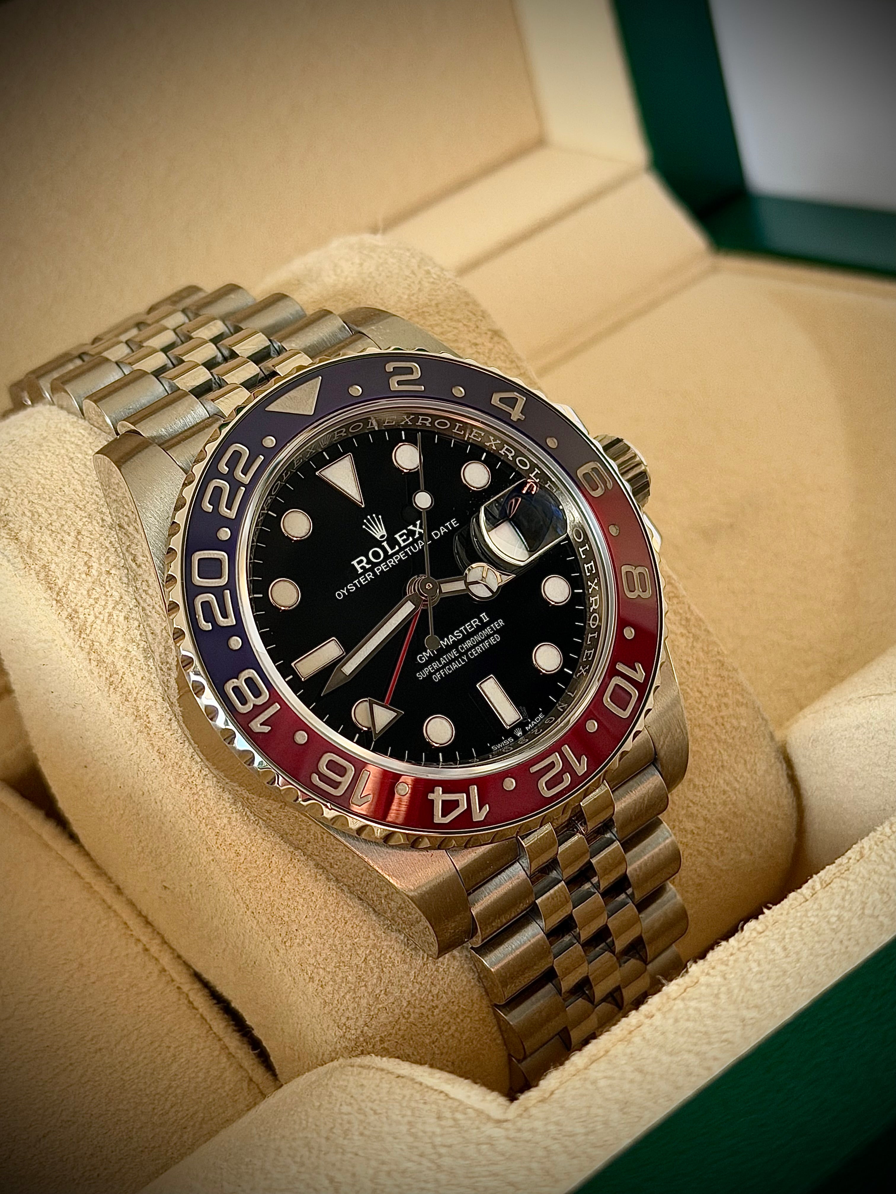 2018 ROLEX GMT MASTER II, PEPSI, MK1 BEZEL, 126710BLRO, FULL SET, INC GST